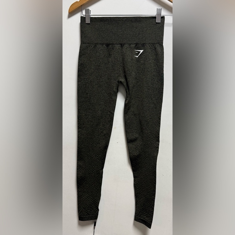 Gymshark VITAL SEAMLESS LEGGINGS - OLIVE GREEN MARL - EXTRA SMALL